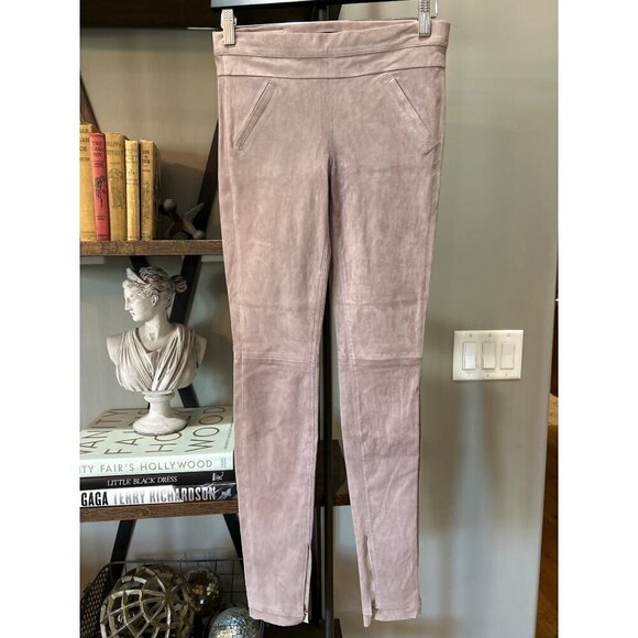 RTA Sonia Suede Skinny Leggings Pants Pink Stone Womens Size Small - Picture 1 of 7